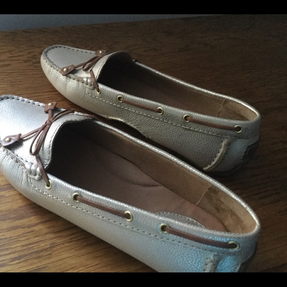 Clark’s artisans flats brushed gold